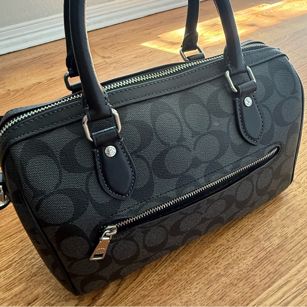Coach Black/Charcoal Signature Mini Satchel - Picture 2 of 9